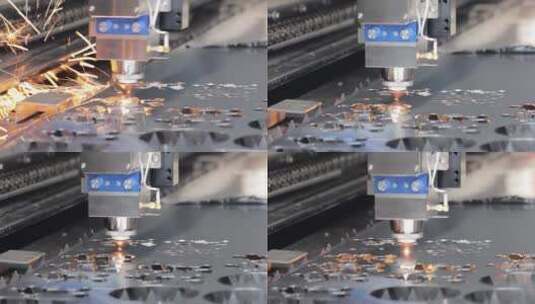 金属数控激光切割现代工业技术高清在线视频素材下载