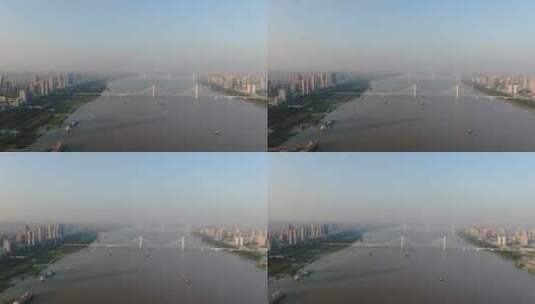 航拍武汉，江城风光高清在线视频素材下载