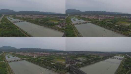 北川新县城航拍高清在线视频素材下载