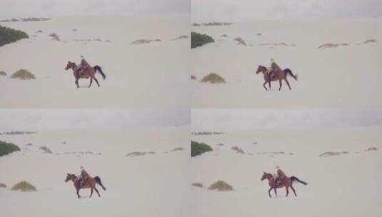 流浪者在沙漠骑马高清在线视频素材下载
