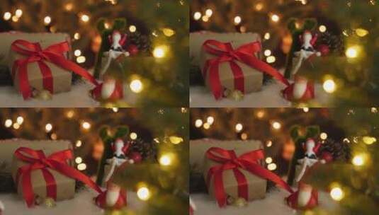 圣诞礼物摆在地上高清在线视频素材下载