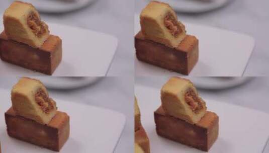 传统小吃糕点帝王酥枣泥酥高清在线视频素材下载