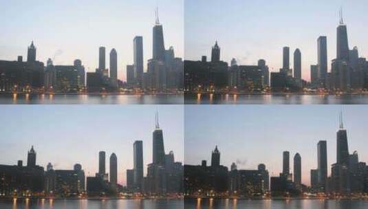 夜晚的芝加哥都市高清在线视频素材下载