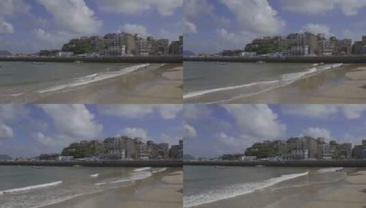 海边城市岛屿礁石海浪航拍高清在线视频素材下载