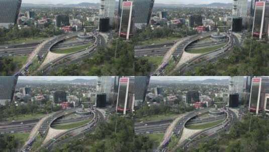 城市交通航拍高清在线视频素材下载