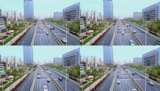 城市基础建设武汉道路繁忙的高速路高清在线视频素材下载