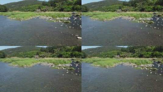 航拍水库 河水 水库风景高清在线视频素材下载