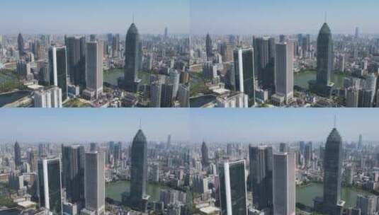 湖北武汉城市风光金融中心高清在线视频素材下载