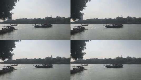 河流上的小舟高清在线视频素材下载