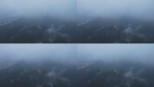云雾缭绕的东莞黄旗山高清在线视频素材下载