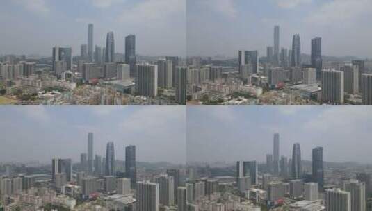 东莞市中心高楼群航拍高清在线视频素材下载