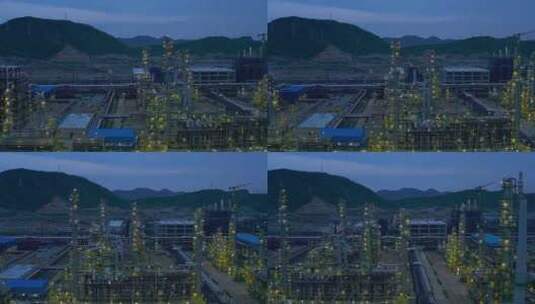 4k航拍炼油工厂高清在线视频素材下载