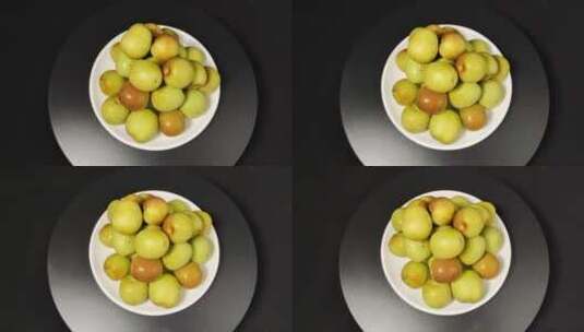 新鲜水果冬枣4k视频旋转展示高清在线视频素材下载