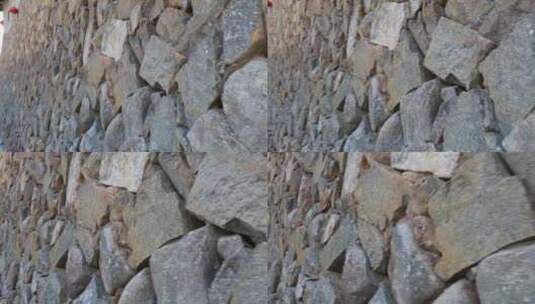 中式建筑石头围墙特写高清在线视频素材下载