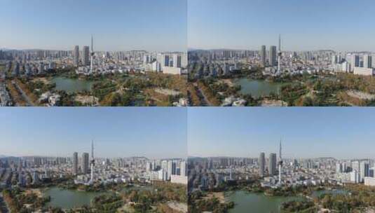江苏徐州城市风光地标建筑航拍高清在线视频素材下载
