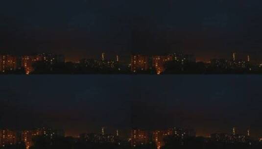 城市夜里的雷雨高清在线视频素材下载