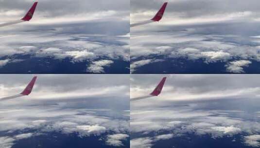 中国民航客机天空俯拍大地视角视频4k高清在线视频素材下载