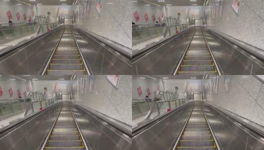 地铁电梯下行高清在线视频素材下载