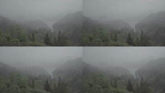 旅游景区 安徽黄山雨景  山顶高清在线视频素材下载