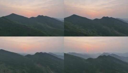 夕阳下的沂蒙山高清在线视频素材下载