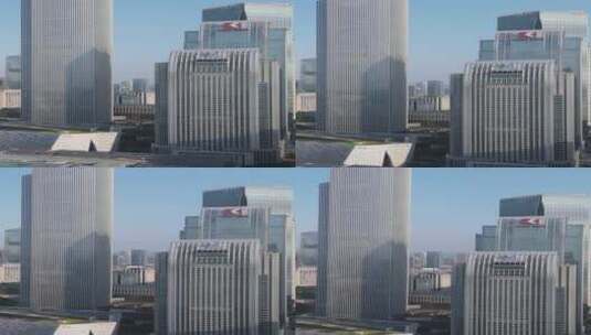航拍珠江新城超甲级写字楼高清在线视频素材下载