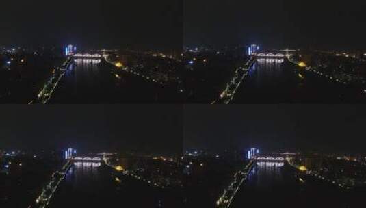 航拍湖南邵阳城市高楼夜景高清在线视频素材下载
