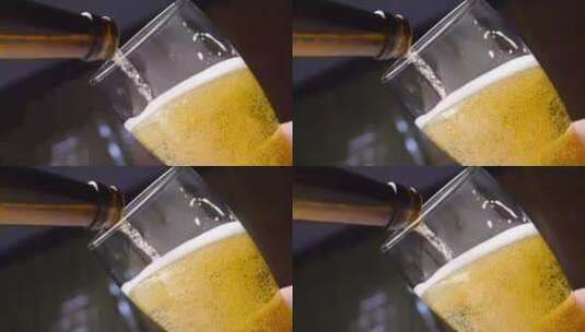 把啤酒从瓶子里倒到最后一滴高清在线视频素材下载