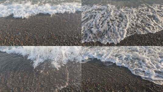 海浪拍打沙滩高清素材高清在线视频素材下载