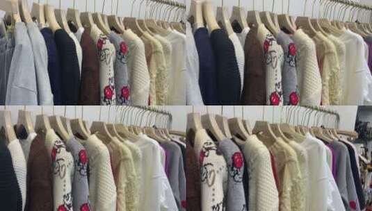 秋冬季服装展示，女装店铺高清在线视频素材下载