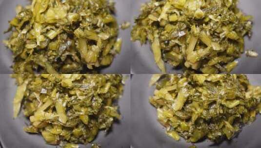 宁波特产雪里红雪里蕻酸菜腌菜雪菜高清在线视频素材下载