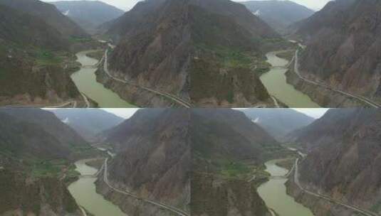 甘肃甘南迭部县拉尕山G345白龙江峡谷公路高清在线视频素材下载