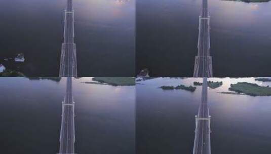 晚霞下的洪塘大桥风光高清在线视频素材下载