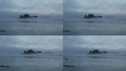 云雾缭绕的海岛景观高清在线视频素材下载