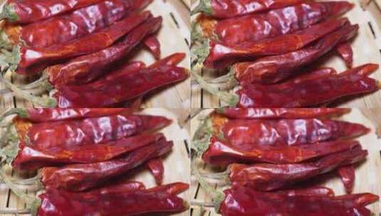 小米辣二荆条干辣椒香料调料卤肉食材调高清在线视频素材下载