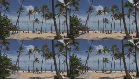 游客在海滩上度假高清在线视频素材下载