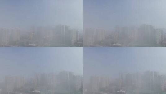 大雾迷雾中的城市高清在线视频素材下载