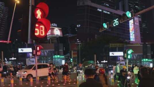 路口红绿灯 城市夜景高清在线视频素材下载