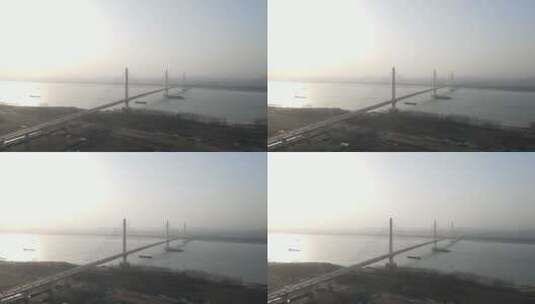 南京江心洲长江大桥4K航拍原素材高清在线视频素材下载