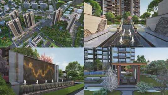 新中式园林景观三维建筑动画高清在线视频素材下载