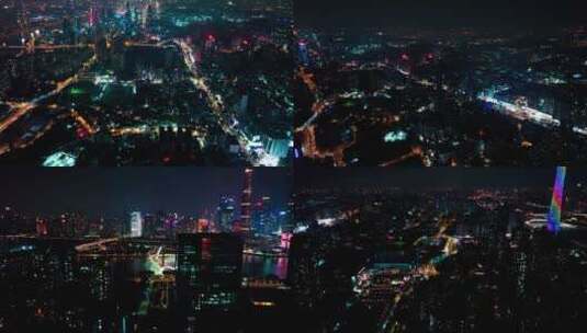 广州海珠区都市夜景航拍建筑群2022最新高清在线视频素材下载