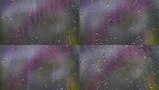 雨滴玻璃高清在线视频素材下载