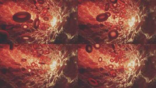 血细胞穿梭在人体血管概念三维高清在线视频素材下载