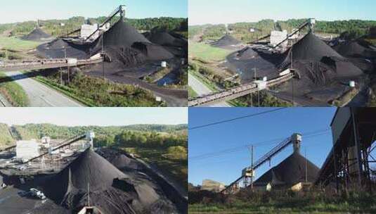 4k 煤矿码头 煤场筛选高清在线视频素材下载