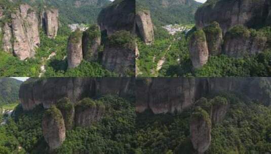 航拍5A景区雁荡山灵峰景观区双笋峰视频高清在线视频素材下载