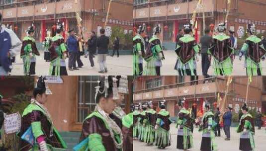 苗族苗寨少数民族活动舞蹈民俗高清在线视频素材下载