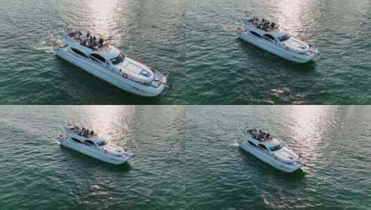 青岛海上游艇观光高清在线视频素材下载
