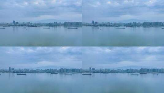 九江市江畔风景航拍延时高清在线视频素材下载