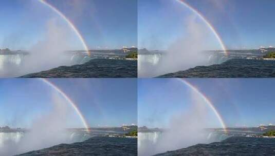 瀑布上的彩虹高清在线视频素材下载