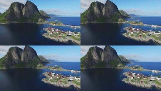 挪威风景如画的Hamnoya村高清在线视频素材下载