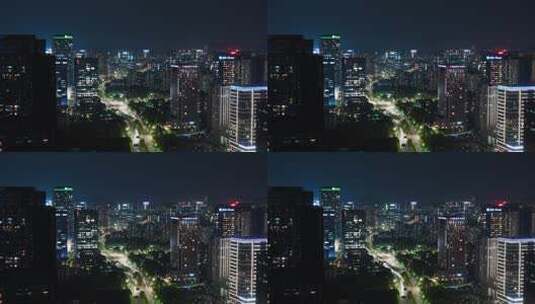 杭州滨江区城市街道夜景延时摄影高清在线视频素材下载